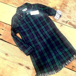 New! DL 1961 Blue/Green Plaid Shirt Dress 6